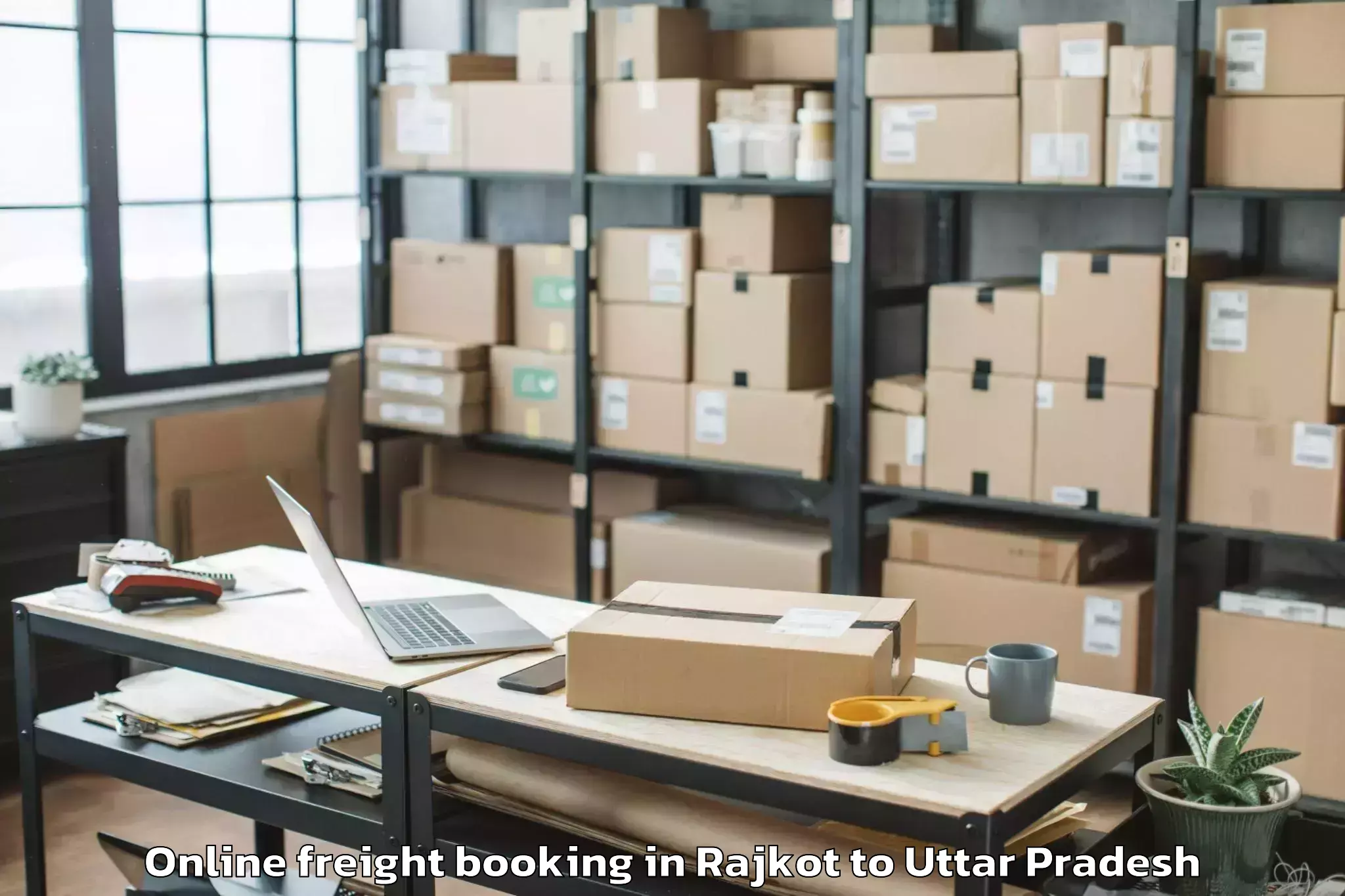 Book Rajkot to Mohanlalganj Online Freight Booking Online